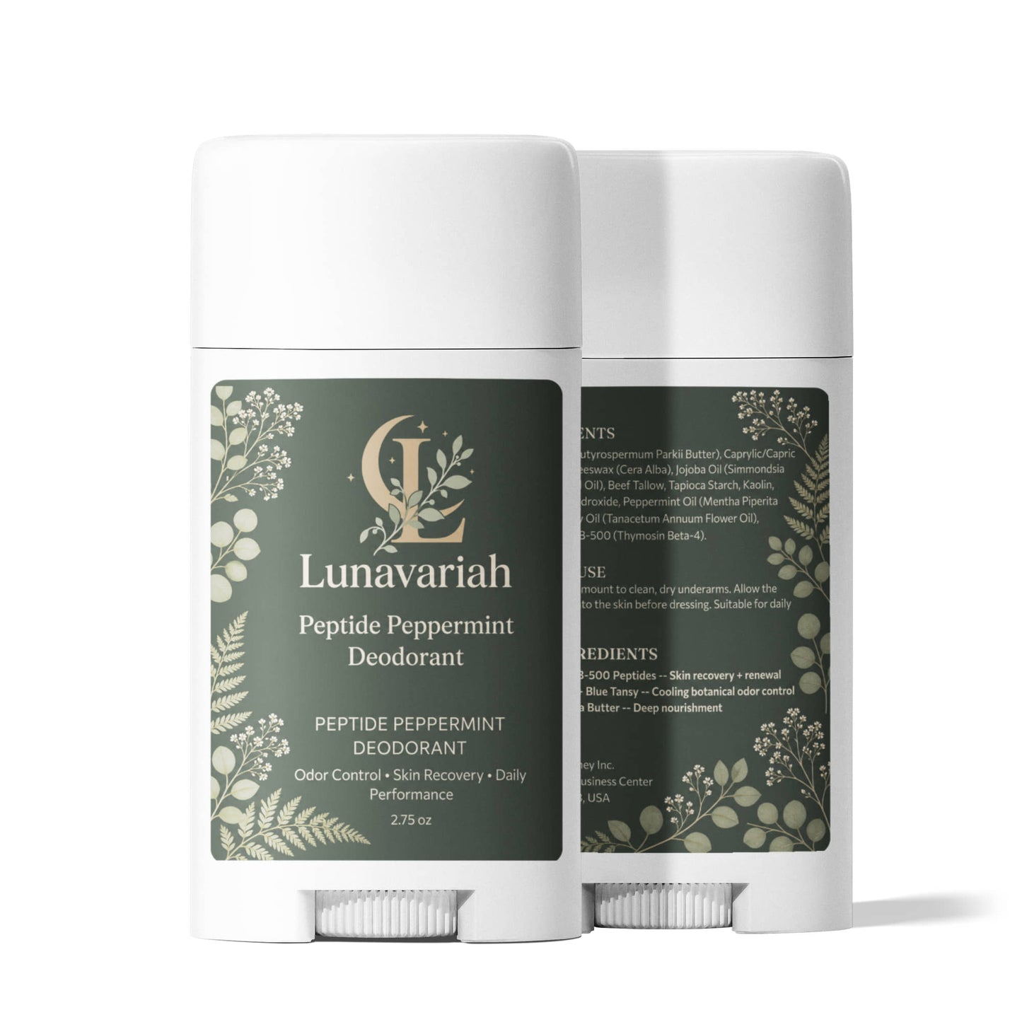 2 Pack Peptide Peppermint Deodorant